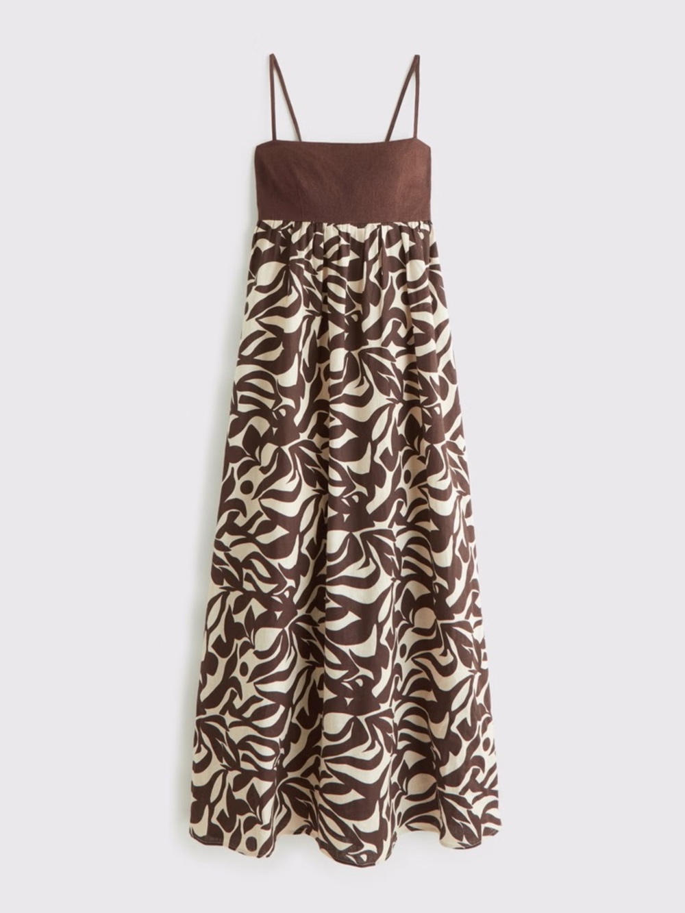 Abercrombie & Fitch Tie-Back Babydoll Maxi Dress Tropical Summer Size Medium
